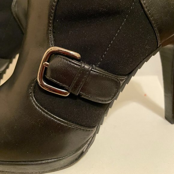 Stuart Weitzman Black Leather Suede Booties - Picture 6 of 12